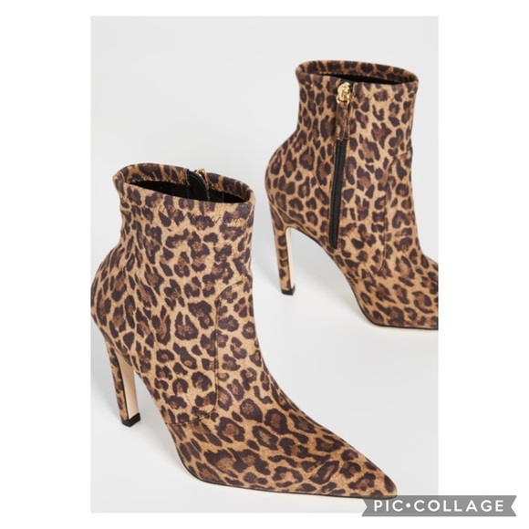 Good American 110mm Icon Faux Suede Leopard Stiletto Ankle Boots Size 8.5 - Picture 3 of 14